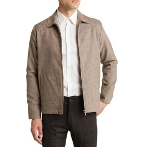 Soft Cloth Mulholland Jacket In Camel Mix Tan Italian Cotton Size XL